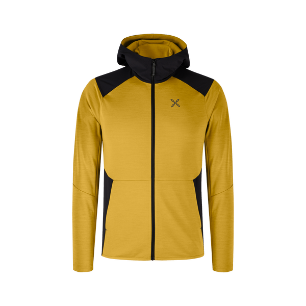Yellow Men's Timeless Mix Hooded Maglia Fleece for Outdoor | Montura